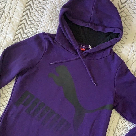 Puma Tops | Puma Purple Hoodie Hooded Sweatshirt Sz Medium M | Poshmark